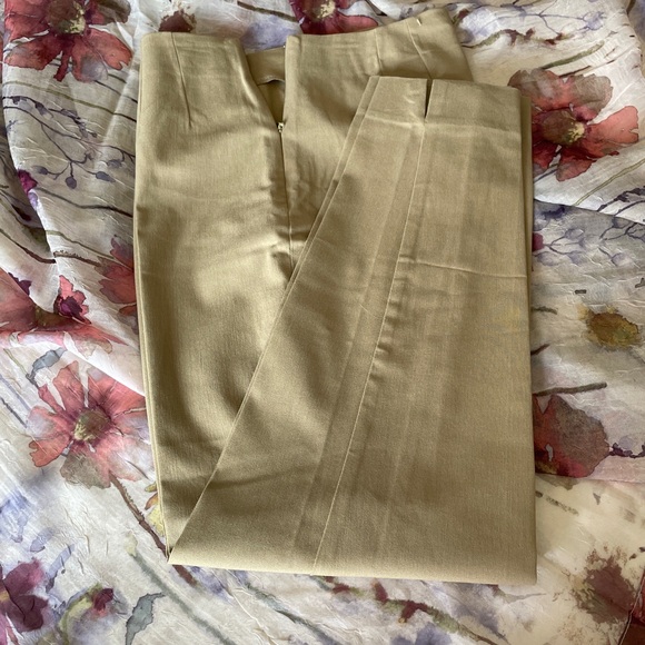 Ladies khaki color nice skinny pants 
Form fitting
EUC 
Machine wash
Side zip - Picture 1 of 2